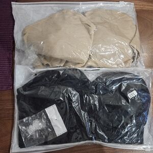 Black and Tan Bandeau Set